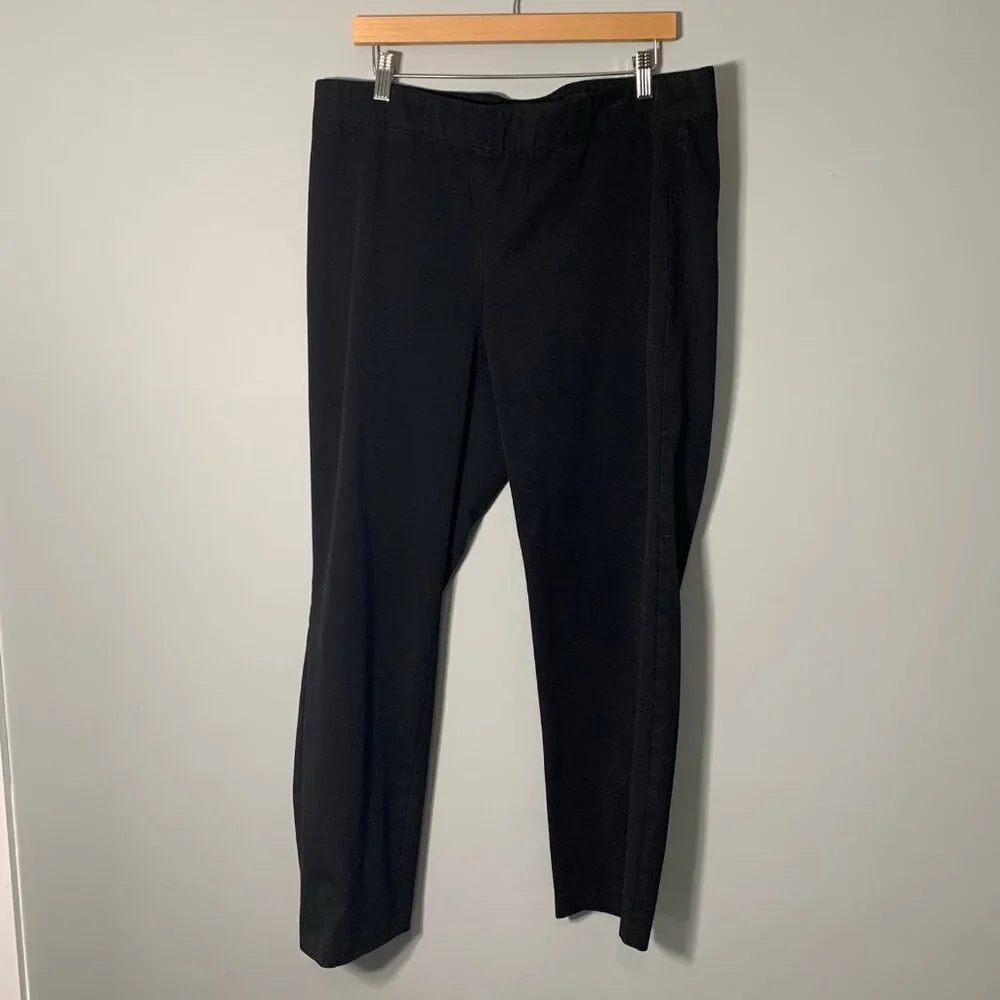 Talbots Black Straight Leg Pull On Dress Pants Plus Size 16W Professional Office